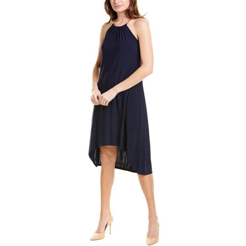 Tiana B. Women Hi / Low Chain Detail Shift Halter Dress Size S NWT